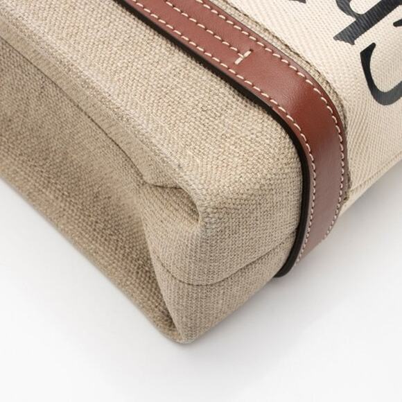 Chloe Small Woody Ribbon Tote With Strap White Brown - Picture 10 of 10